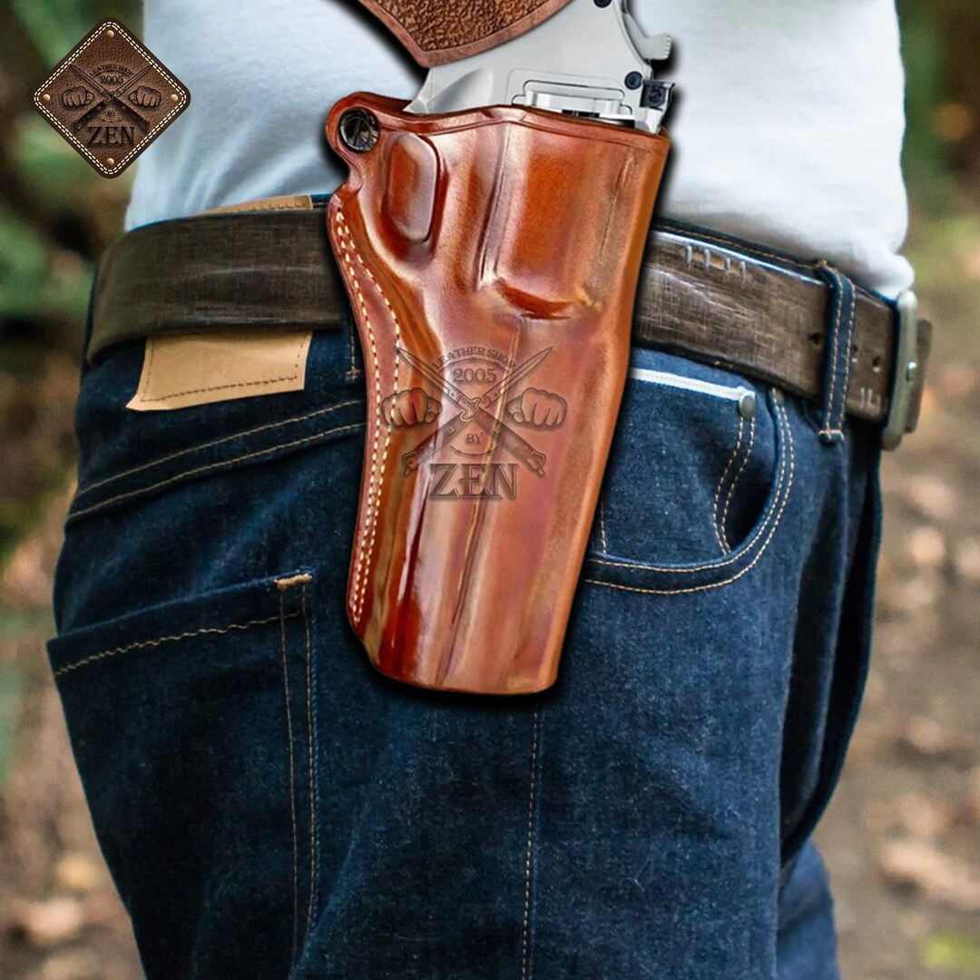 Leather Holster for Chiappa Rhino 60DS 357 Mag/9mm 6'' Barrel Best Gift