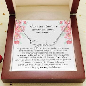 8th Grade Graduation Gifts for Girl, Junior Graduation Present, Gift for High Middle School Graduation, Graduation Necklace for 8th Grade
