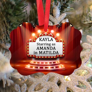 Theater Ornament/Actor Actress Performer Christmas Ornament/Broadway Ornament/Now Playing Ornament/Theater Marquee/Actor Actress Performer