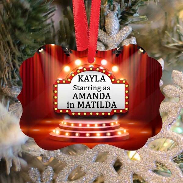 Theater Ornament/Actor Actress Performer Christmas Ornament/Broadway Ornament/Now Playing Ornament/Theater Marquee/Actor Actress Performer