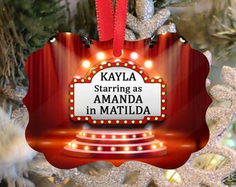 Theater Ornament/Actor Actress Performer Christmas Ornament/Broadway Ornament/Now Playing Ornament/Theater Marquee/Actor Actress Performer