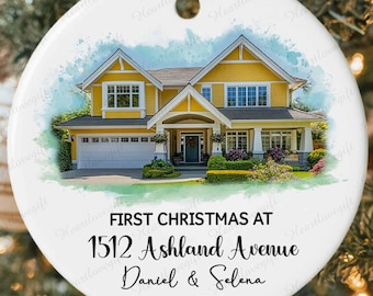 Personalized New Home Photo Ornament, New Home Christmas Ornament, Custom House Address Ornament, Couples Home Ornament, Housewarming Gift