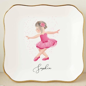 Personalized Ballet Ring Dish Gift for Girl/Ballet Dancer Jewelry Dish With Name/Dancer Trinket Tray Gift/Dance Teacher Gift/Dance Team Gift