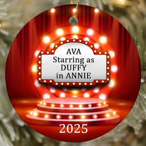 Theater ornament/Actor Actress Performer Christmas Ornament/Personalized Broadway Ornament/Personalized now Playing Ornament/Theater Marquee