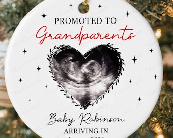 Personalized Pregnancy Announcement Ornament, Custom Photo Ultrasound Ornament,Baby Announcement Ornament,Sonogram Reveal Christmas Keepsake