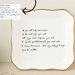 Personalized Handwriting Ring Dish, Custom Handwriting Trinket Tray, Engagement Gift, Gifts for Friends, Daughter Wedding Jewelry Dish