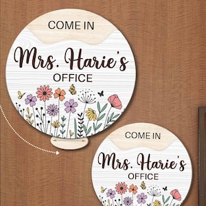 Personalized Office Door Sign, Back To School Teacher Gift, Custom Rotating Teacher Name Sign/Spinning Teacher Hanging Sign/Office Door Sign