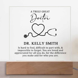 Personalized Doctor Acrylic Custom Plaque, Recognition Gift for Doctor, Doctor Appreciation Gift, Anniversary Doctor Gift, Gift from Patient