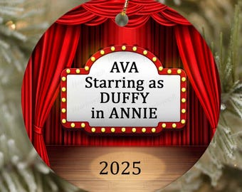 Theater ornament/Actor Actress Performer Christmas Ornament/Personalized Broadway Ornament/Personalized now Playing Ornament/Theater Marquee