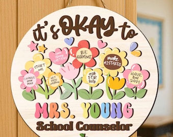 Customized 3D/2D School Counselor Door Hanger/School Counselor Door Sign/Sign For Psychologists Teacher, Back To School Gifts/Counselor Gift