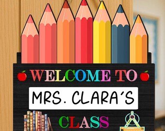Personalized Teacher Door Sign/Teacher Name Sign/Teacher Door Hanger/Classroom Sign/Teacher Appreciation Gift/Back To School Teacher Gift