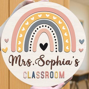 Personalized Teacher Door Sign, Teacher Name Sign, Teacher Door Hanger, Teacher Appreciation Gifts, Classroom Wooden Sign, Back To School
