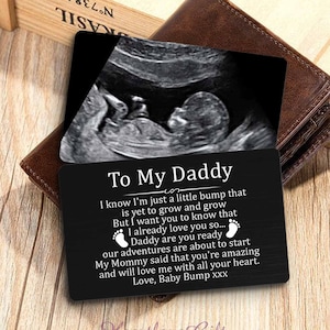 To My Daddy Gift from Bump Wallet Insert Card, Father&#39;s Day Gift for Dad To Be from Baby Bump/Pregnancy Gift for Dad/Expecting Dad Gift