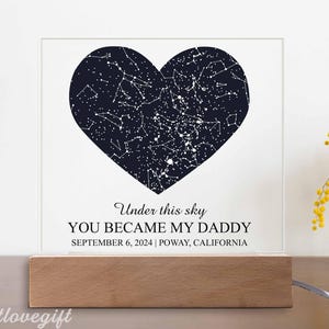 The Day You Became My Dad Gift, Custom Night Sky Plaque for Dad on Birthday/First Christmas Gift from Daughter/Star Map Fathers Day Gift