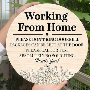 Working from Home Door Sign/Do Not Disturb Sign/Housewarming Gift, Work from Home Gifts, Please Do Not Disturb/Front door sign/No soliciting