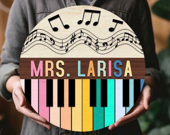 Music Teacher Door Sign, Personalized Door Sign Music, Music Education Sign, Piano Teacher Gift, Music Name Sign, School Teacher Gift