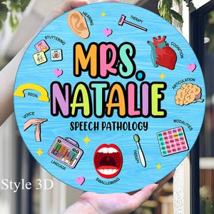 Custom Speech Pathologist Door Sign, SLP Teacher Name 3D Sign, Gift for Speech Language Pathologist, Welcome To Speech Classroom Decor