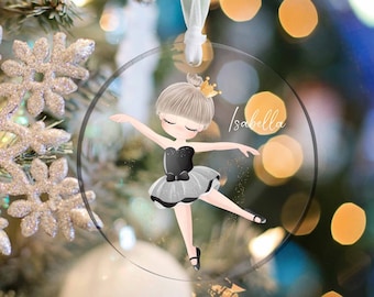 Ballerina Acrylic Ornament/Ballerina Christmas Ornament/Dance Ornament/Ballet Ornament/Girl Christmas Ornament/Gift for Ballerina Dancer
