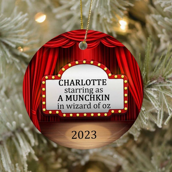 Theater ornament/Actor Actress Performer Christmas Ornament/Personalized Broadway Ornament/Personalized now Playing Ornament/Theater Marquee