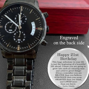 21st Birthday Gift for Him Watch, 21st Birthday Gifts Boy, 21st Birthday Male Gift, 21st Birthday Gift for Men Son Brother