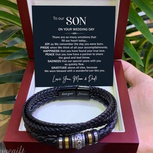 Son Wedding Bracelet, Son Gift On His Wedding Day, Gift for Groom from Mom, Mother To Son Wedding Gift, Son Getting Married Gift from Mother
