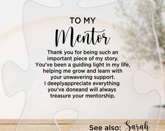 Personalized Mentor Plaque Gift, Mentor Appreciation Gift, Mentor Gift for Women/Men, Gift for Boss, Thank You Gifts for Mentor, Life Coach