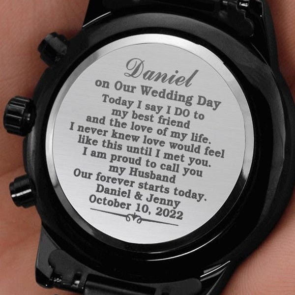Groom Gift from Bride on Wedding Day, Engraved Watch for Groom, Personalized Groom Watch, Bride To Groom Wedding Gift, Husband To Be Gifts