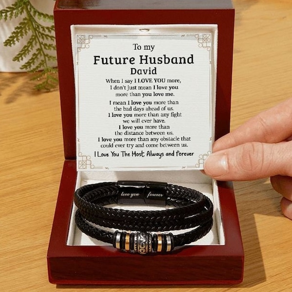 Husband To Be Bracelet Gifts, Future Husband Gift on Fathers Day, Fiance Birthday Gift, Anniversary Bracelet Gift for Him from Future Wife