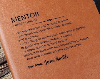 Personalized Mentor Journal, Meaningful Gift for Mentor, Custom Mentor Definition Gift, Mentor Appreciation Gift, Thank You Mentor Present