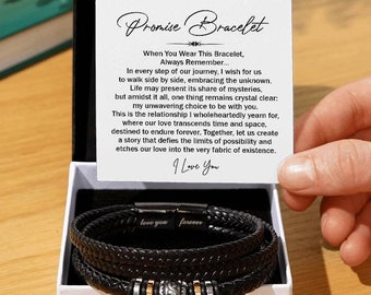 Promise Bracelet for Him, Christmas Gifts for Him, Boyfriend Promise Necklace, Boyfriend Birthday Gift, Anniversary Gift for Him