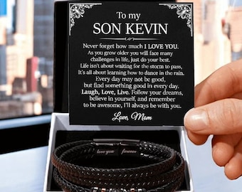 To My Son Bracelet Gift from Mom, Son Gift from Mom Dad, Graduation Son Gift from Dad, Birthday Gift for Son, Grown Up Son Bracelet Gift