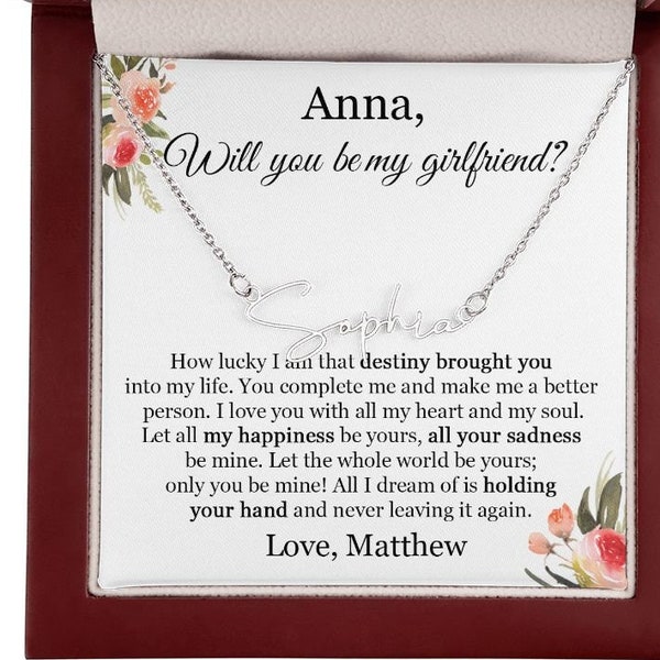 Will You Be My Girlfriend Gift, Girlfriend Proposal Present, Proposal Necklace for Her, Girlfriend Jewelry, Meaningful Gift for Girlfriend