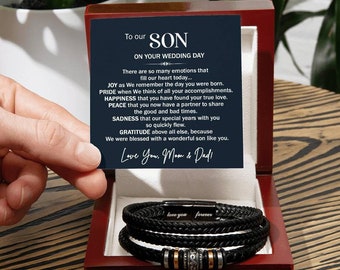 Bracelet mariage fils, cadeau fils le jour de son mariage, cadeau de maman pour le marié, cadeau de mariage mère-fils, cadeau de mariage fils de mère