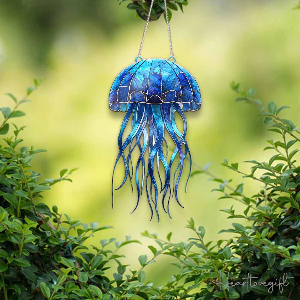 Jellyfish Acrylic Window Hanging, Octopus Window Hangings/ocean ...
