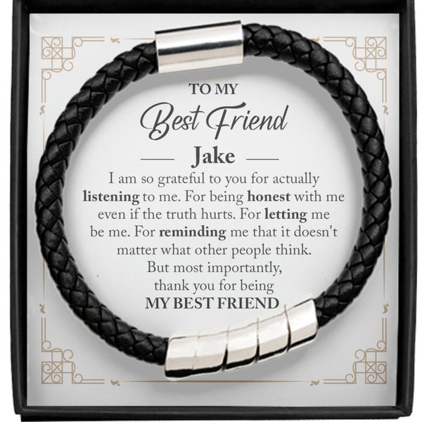 Best Guy Friend Gifts, Male Best Friend Christmas Present, Sentimental Birthday Gift for Guy Best Friend, Best Friend Bracelet for Him