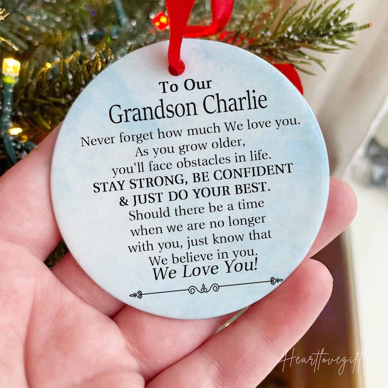 Personalized Grandson Christmas Ornament , Grandson Ornament Keepsake ...