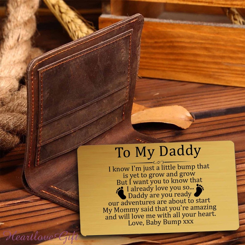 To My Daddy Gift from Bump Wallet Insert Card, Father's Day Gift for Dad To Be from Baby Bump/Pregnancy Gift for Dad/Expecting Dad Gift image 5