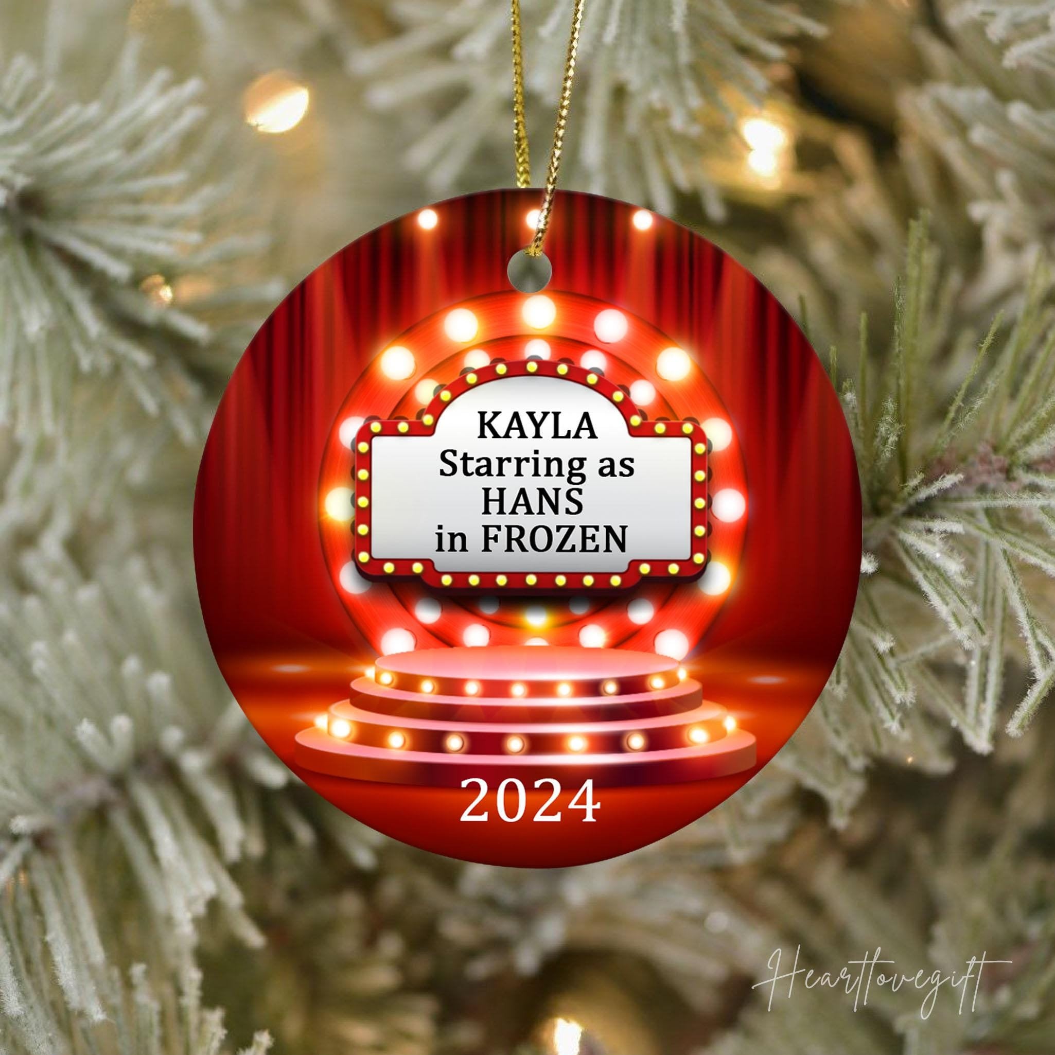 Theater ornament/Actor Actress Performer Christmas Ornament/Personalized Broadway Ornament/Personalized now Playing Ornament/Theater Marquee