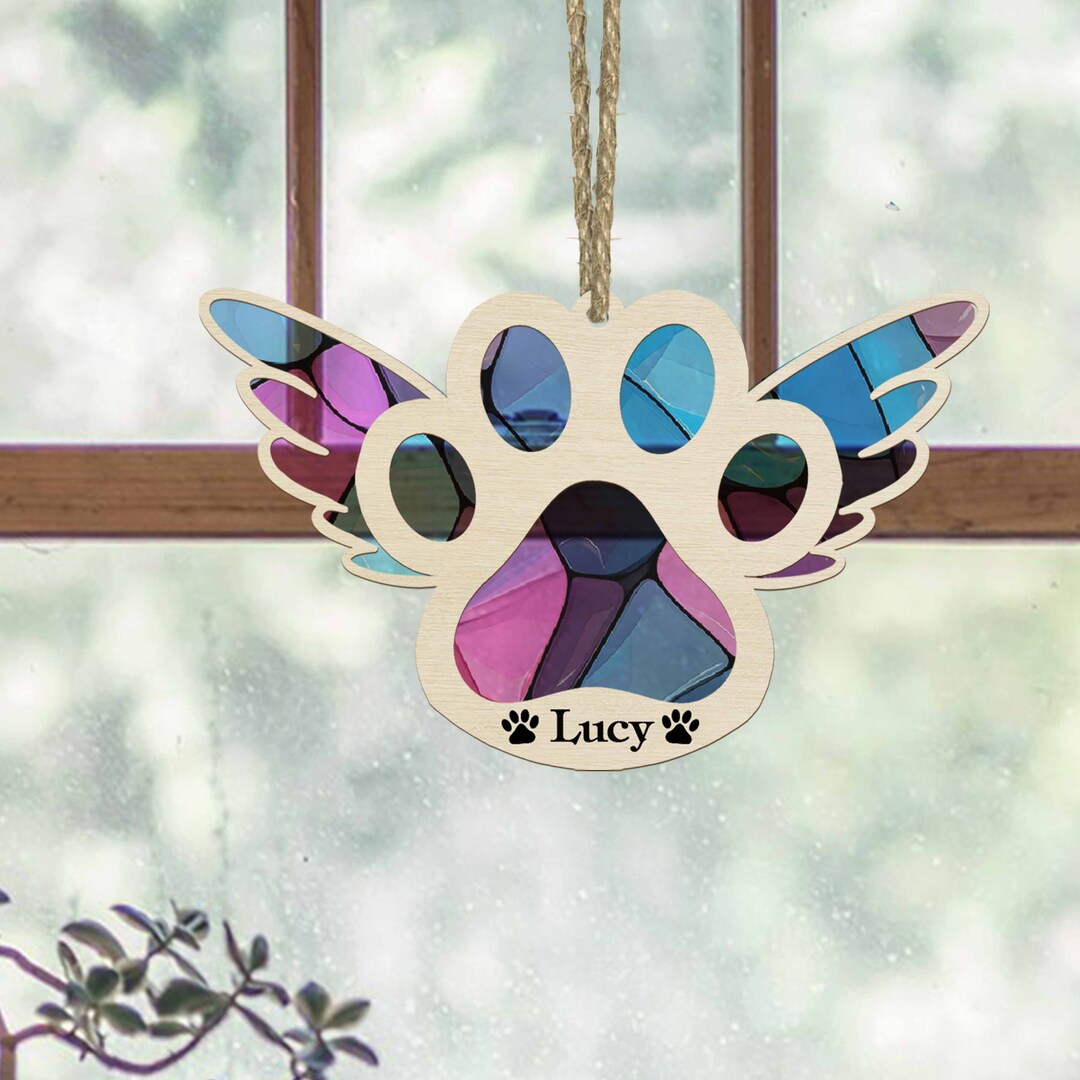 Pet Memorial Suncatcher Gift, Loss of Pet Sympathy Gift, Dog Memorial ...
