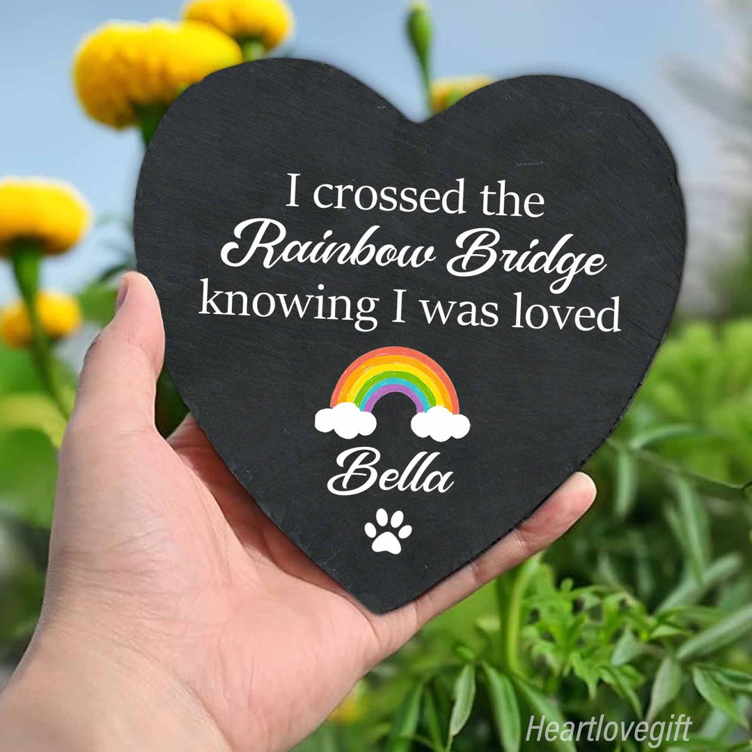 Crossed the Rainbow Bridge Memorial Plaque, Rainbow Bridge Dog Memorial ...