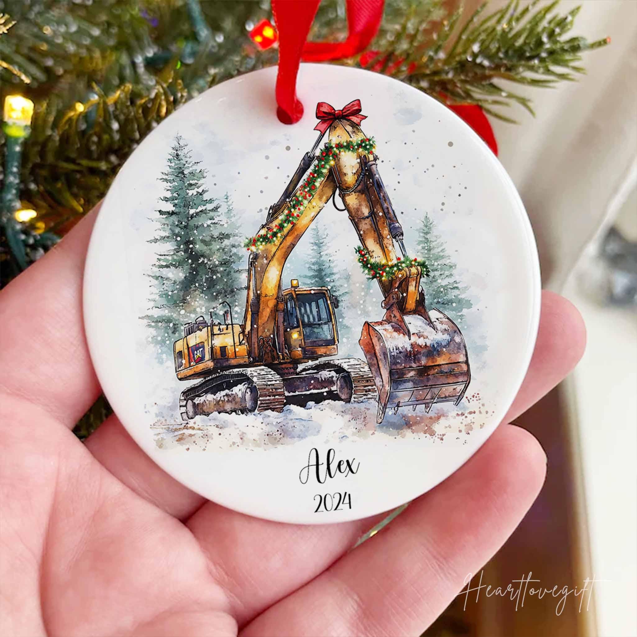 Buy Personalized Kid Ride Excavator Construction Ornament, Little