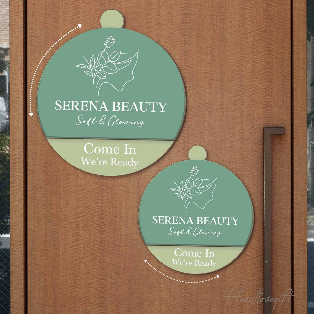 Beauty Salon Rotating Spinner Sign, Beauty Salon Open Closed Sign ...
