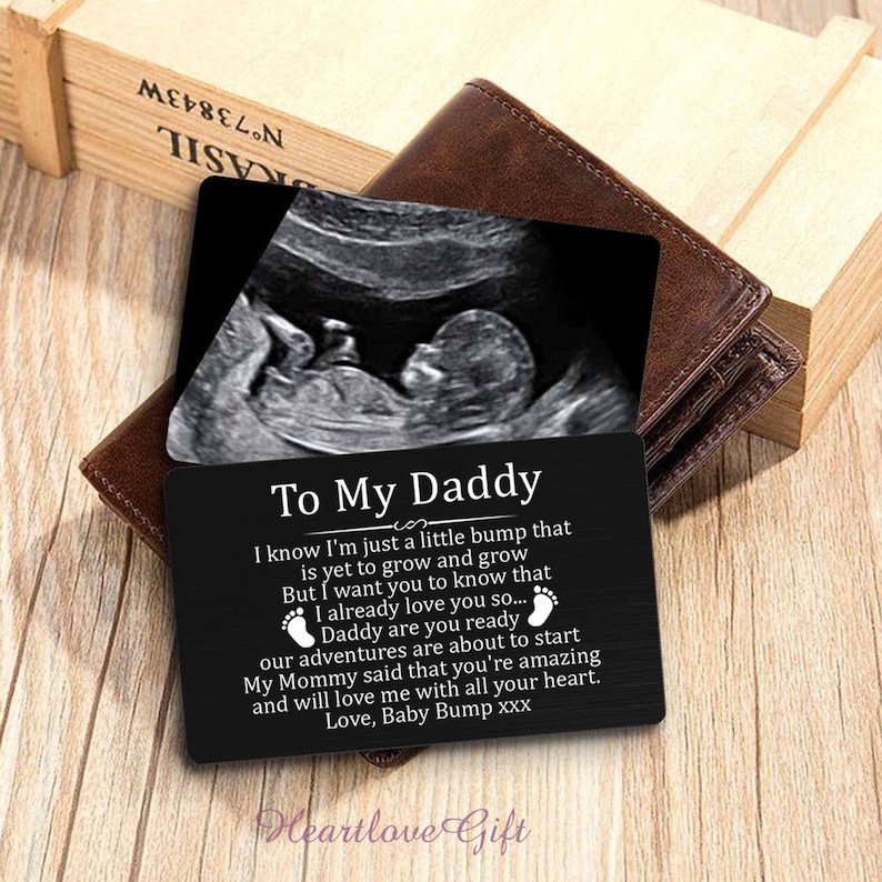To My Daddy Gift from Bump Wallet Insert Card, Father's Day Gift for Dad To Be from Baby Bump/Pregnancy Gift for Dad/Expecting Dad Gift image 1