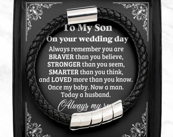 Wedding Gifts for Son, Bracelet for Son on Wedding Day, Mother To Son Bracelet, Wedding Gift for Groom from Mom, To My Son Wedding Gift