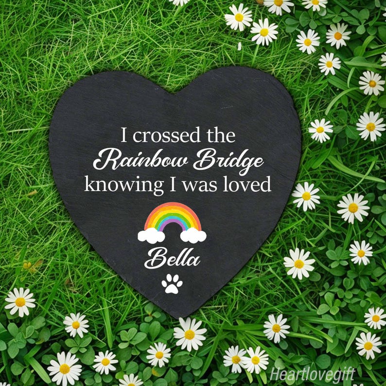 Crossed the Rainbow Bridge Memorial Plaque, Rainbow Bridge Dog Memorial ...