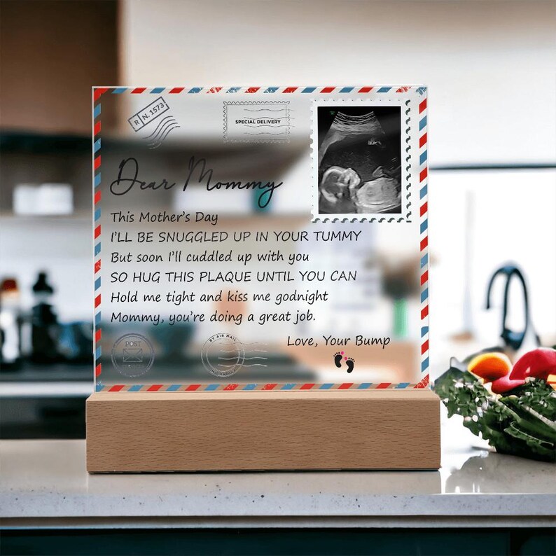 Custom Baby Ultrasound Photo Plaque Gift, New Mom Mother's Day Gift ...