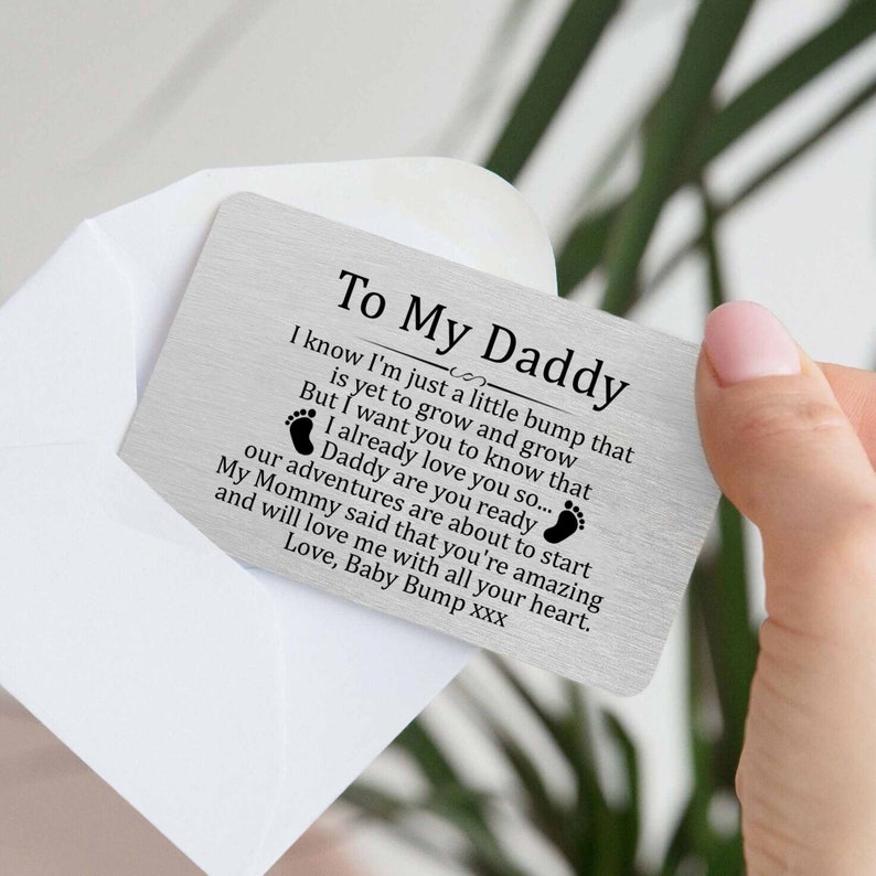 To My Daddy Gift from Bump Wallet Insert Card, Father's Day Gift for Dad To Be from Baby Bump/Pregnancy Gift for Dad/Expecting Dad Gift 1 side - Text Only