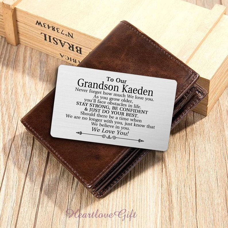 To My/Our Grandson Leather Bracelet, Grandson Bracelet Gift from Grandma, Grandparents To Grandson Gifts, Grandson Graduation Gift Ideas image 2