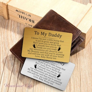 To My Daddy Gift from Bump Wallet Insert Card, Father's Day Gift for Dad To Be from Baby Bump/Pregnancy Gift for Dad/Expecting Dad Gift image 3