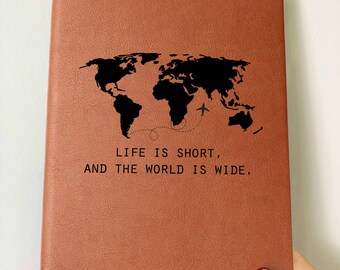 Personalized Travel Journal, Travel Memory NoteBook for Couple, Adventure Journal Gifts, Leather Bucket List Journal, Custom Scrapbook Gift